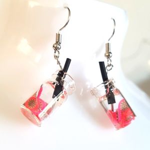 3/25$ NEW Original Drop Earrings Glass of Fruits